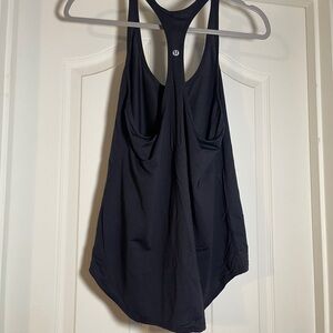 lululemon athletica Blue Asymmetrical Backless Tank Top